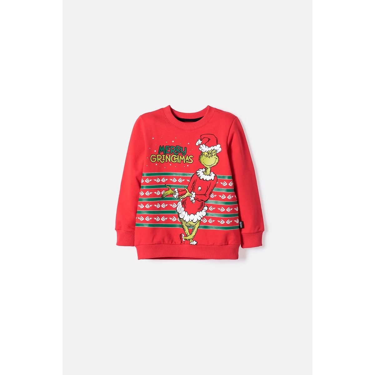 MIC - Buzo de Grinch cerrado rojo para niño unisex