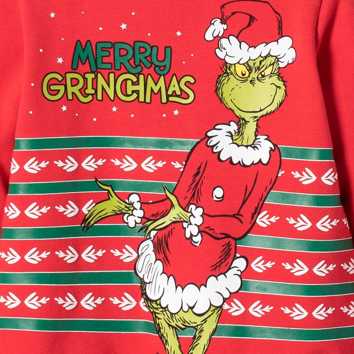 MIC - Buzo de Grinch cerrado rojo para niño unisex