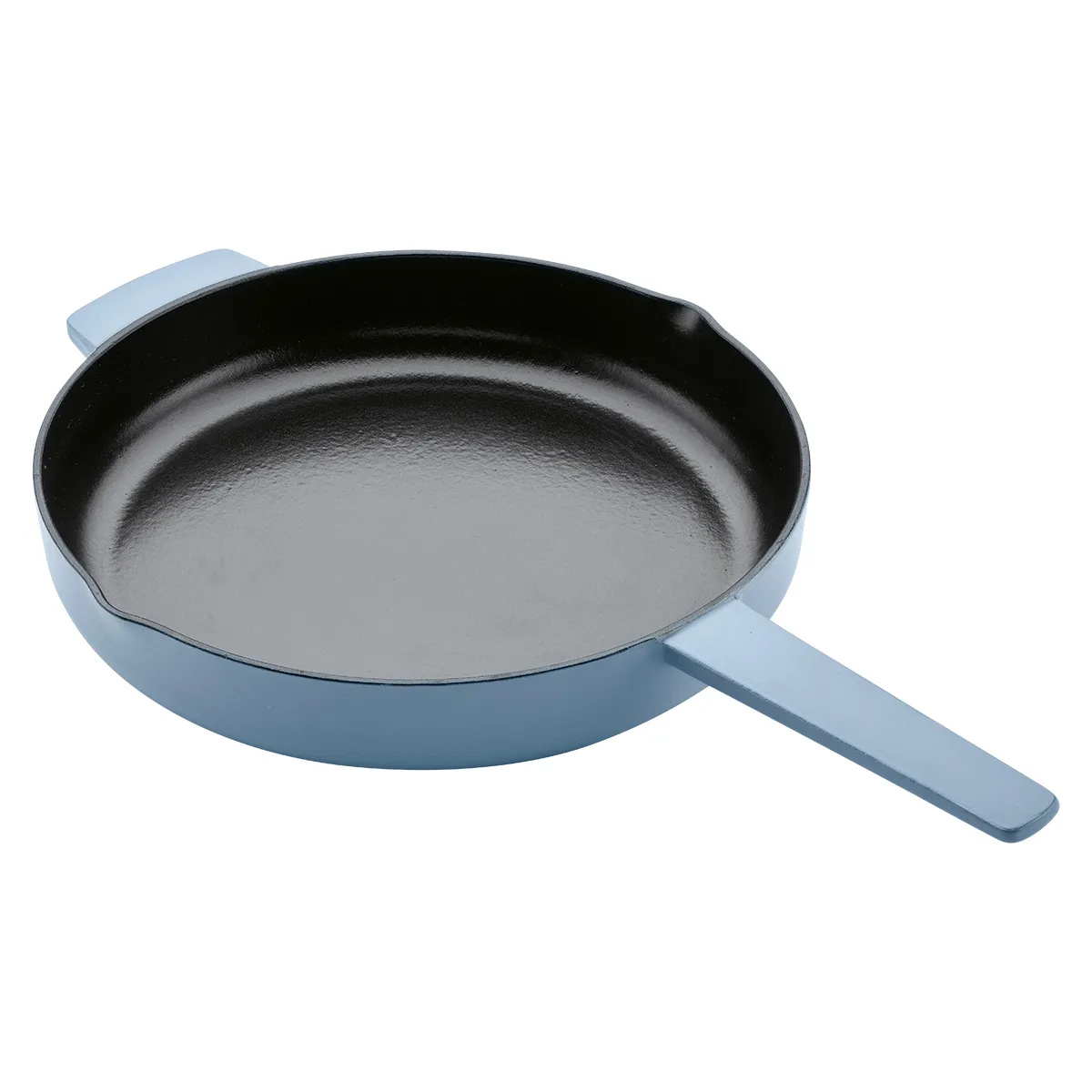 KITCHENAID - Sarten 30 cm con asa y picos vertedores Hierro Fundido Esmaltado Azul Velvet KitchenAid
