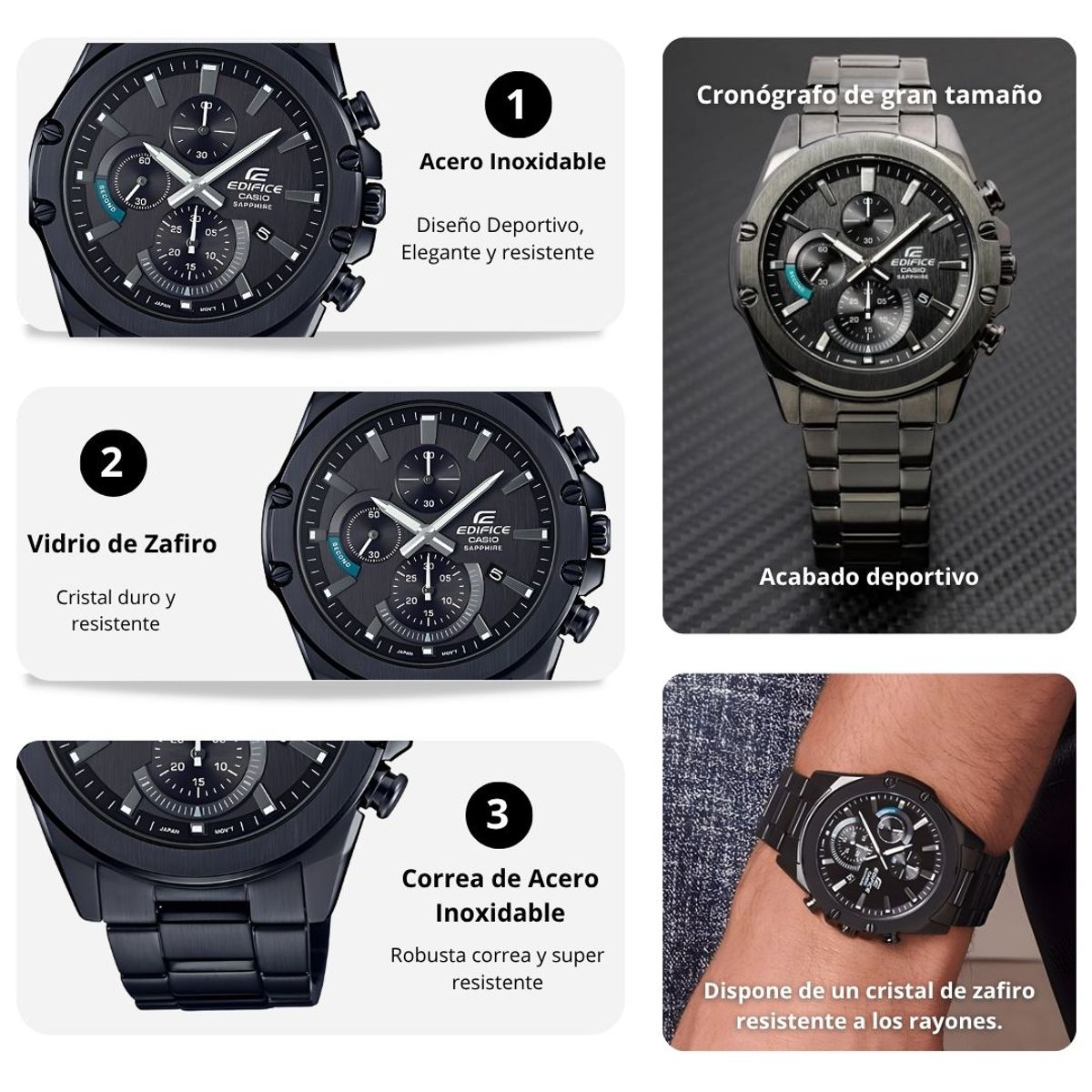 CASIO - Reloj Casio EDIFICE EFR-S567DC-1A Diseño Deportivo