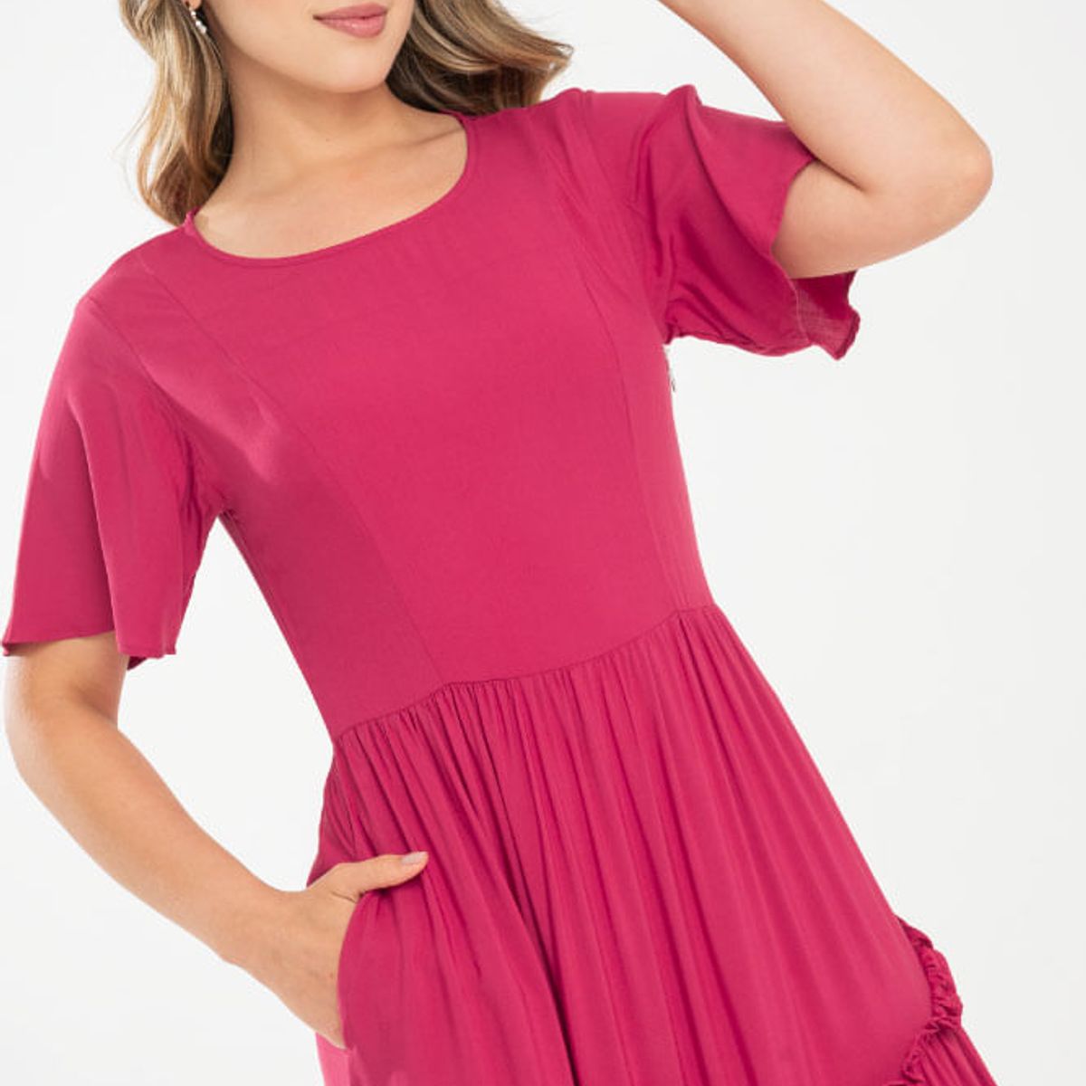 RAGGED - Vestido largo attico Rojo oscuro Ragged