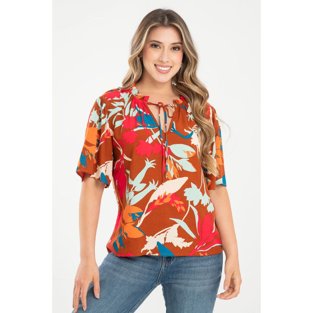 RAGGED - Blusa olivia Cafe caramelo Ragged