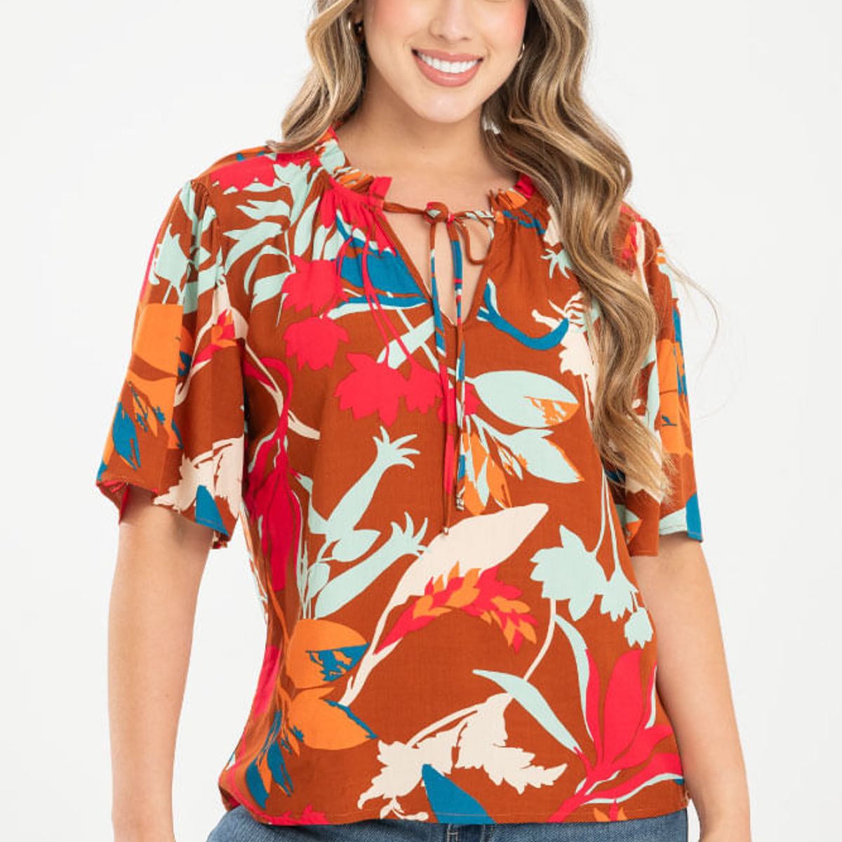 RAGGED - Blusa olivia Cafe caramelo Ragged
