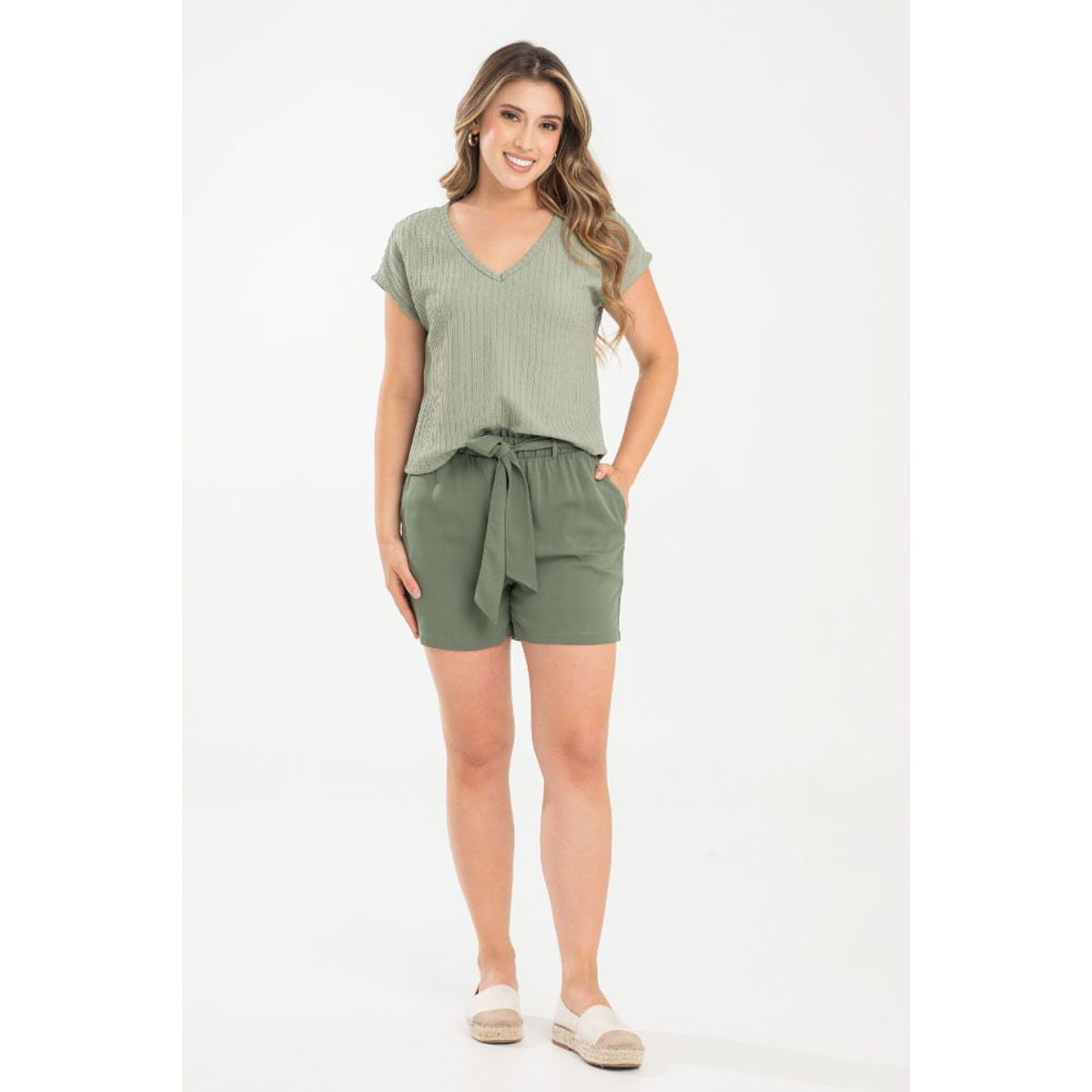 RAGGED - Blusa gabriella Verde salvia Ragged
