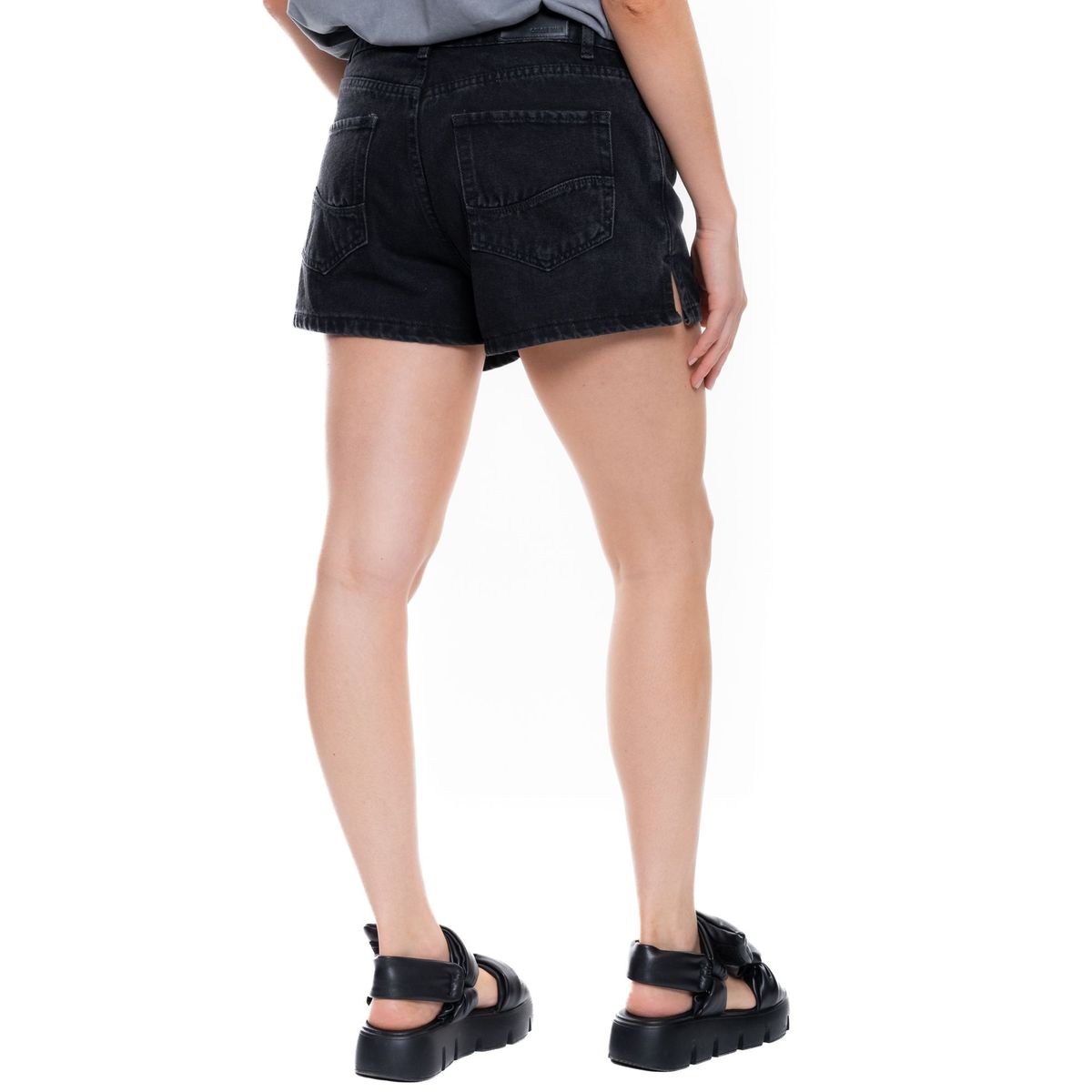 COLOR BLUE - Shorts Black Denim
