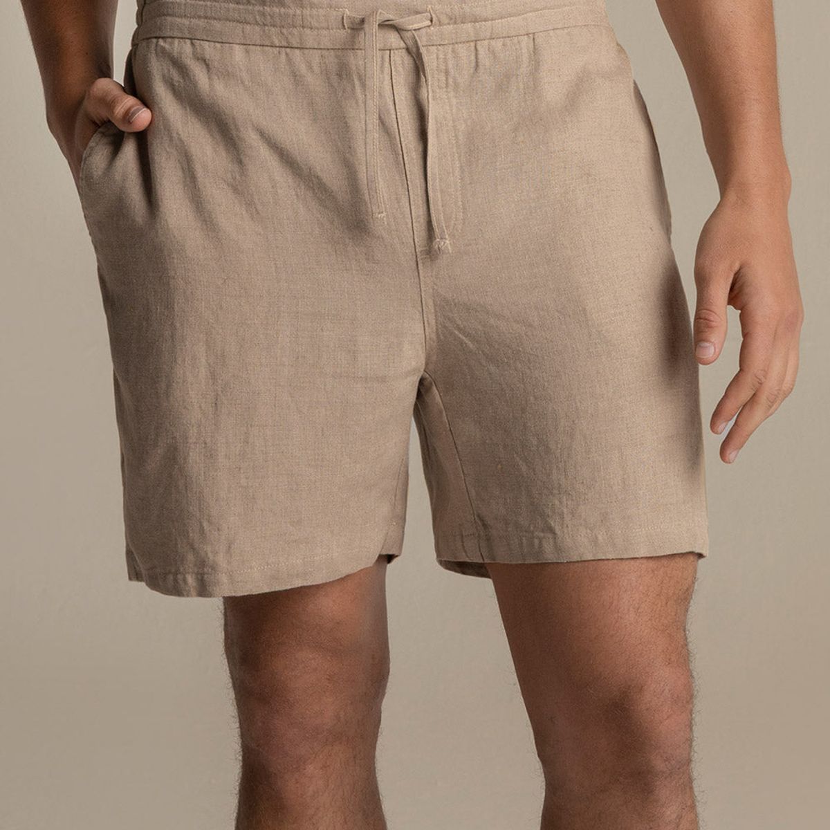 ILOT - Short en lino khaki Relaxed fit bolsillos laterales BH66K61