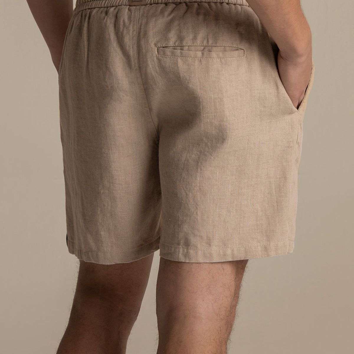 ILOT - Short en lino khaki Relaxed fit bolsillos laterales BH66K61