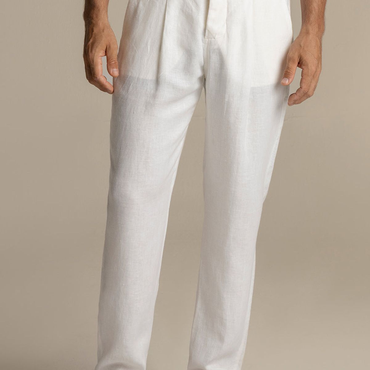 ILOT - Pantalón Privé en lino blanco PH60B61