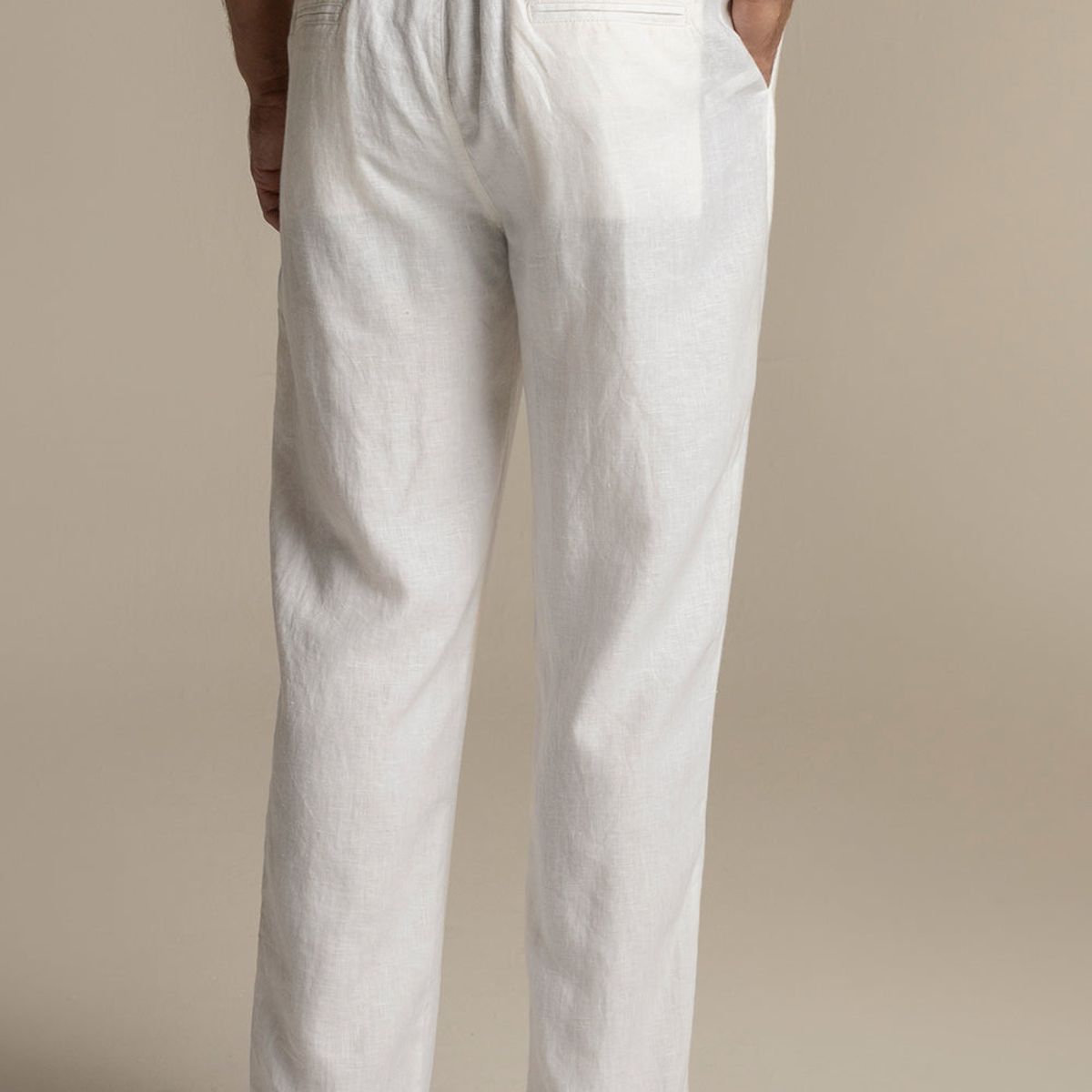 ILOT - Pantalón Privé en lino blanco PH60B61