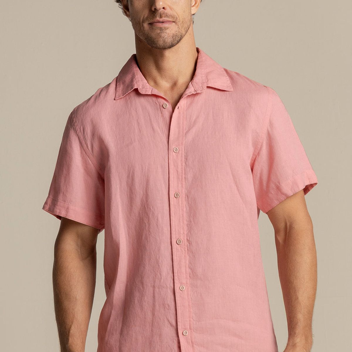 ILOT - Camisa Canaria en lino rosado SH59R61