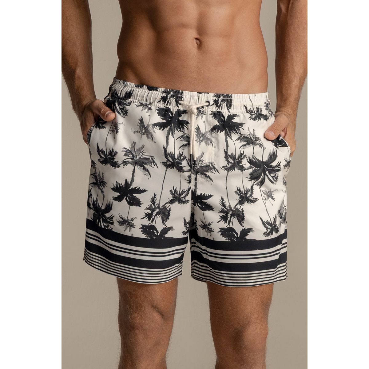 ILOT - Pantaloneta de baño media de playa para hombre MH29061