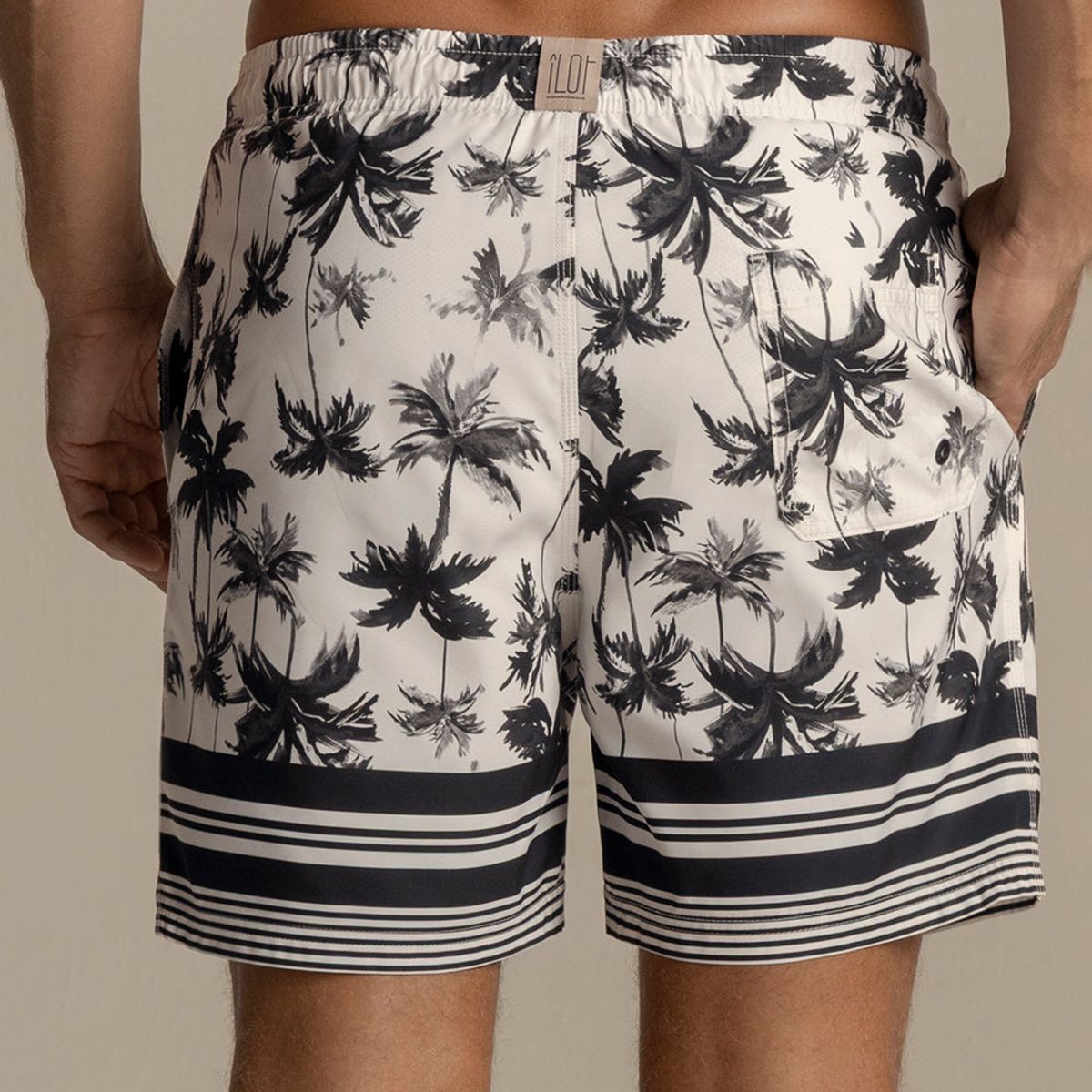 ILOT - Pantaloneta de baño media de playa para hombre MH29061