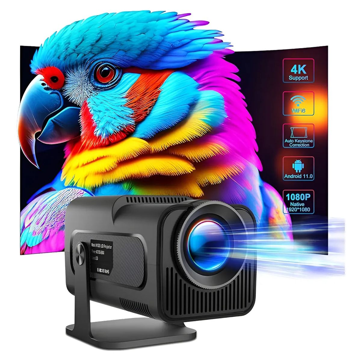 SHEN HUANG - Proyector mini Magcubic HY320 Ultra HD 4K Wifi Android 12000 lúmenes
