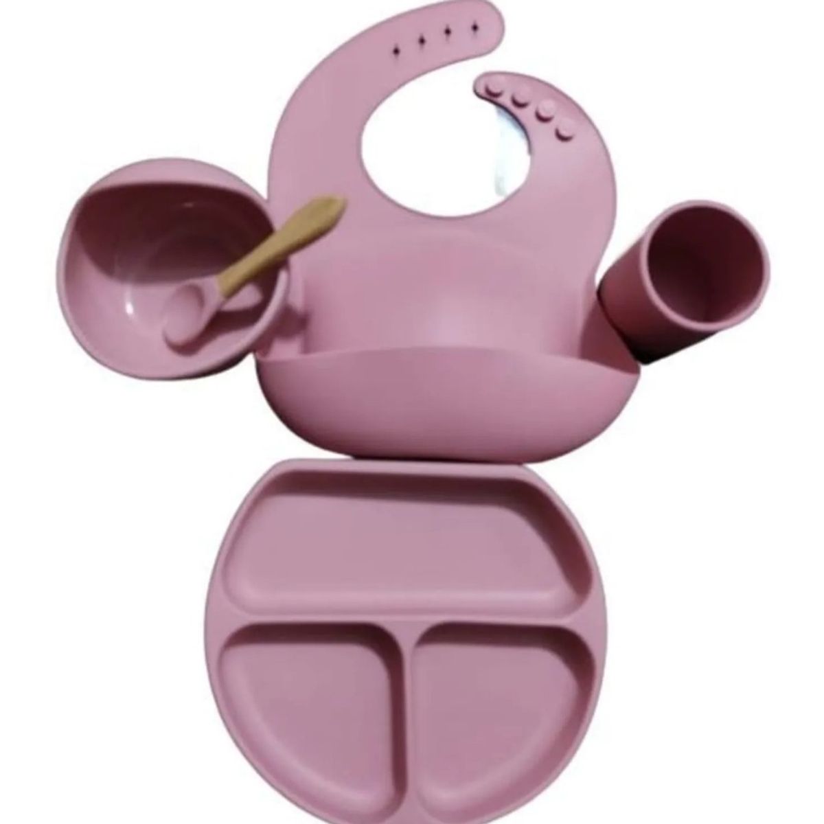 GENERICO - Vajillas para Bebé BPA FREE Silicona Rosada