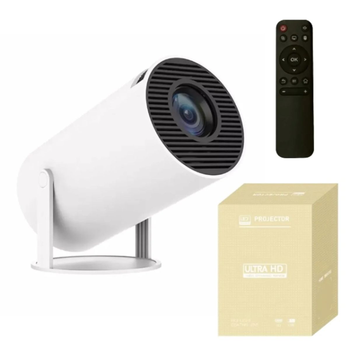 SHEN HUANG - Proyector LED HY300 Ultra HD portátil 150″ con HDMI USB y control remoto