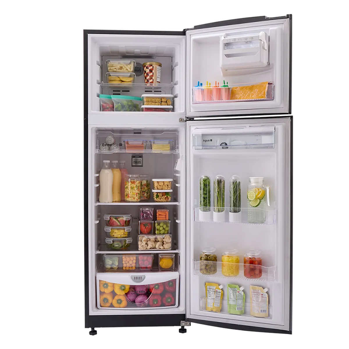 HACEB - Nevera Haceb No Frost 311 Litros Manija Externa Titanio Inverter