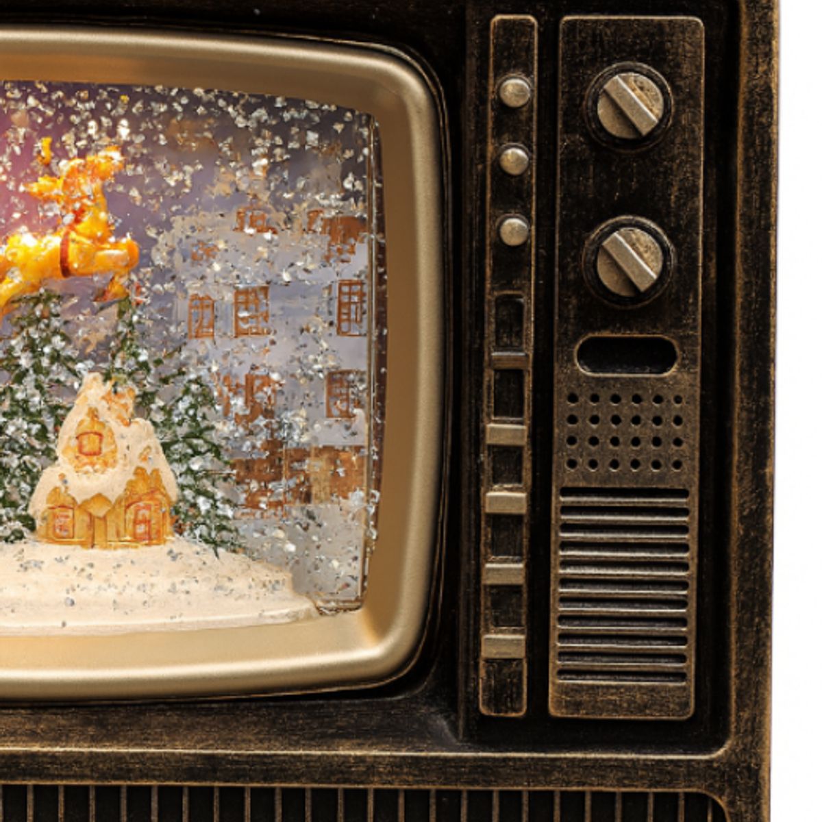 GENERICO - Televisor Navideño Decorativo con Papa Noel y Luz Con Efecto Nieve, Adorno Navideño Elegante 42