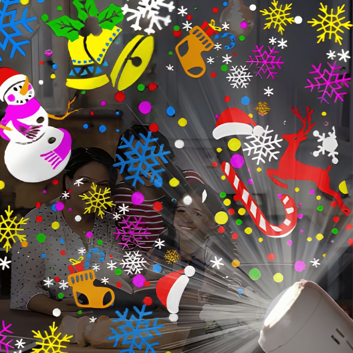 GENERICO - Bombillo Proyector Lámpara Navideño Led Multifigura Con Adaptador De Toma Corriente Decorativo Hogar
