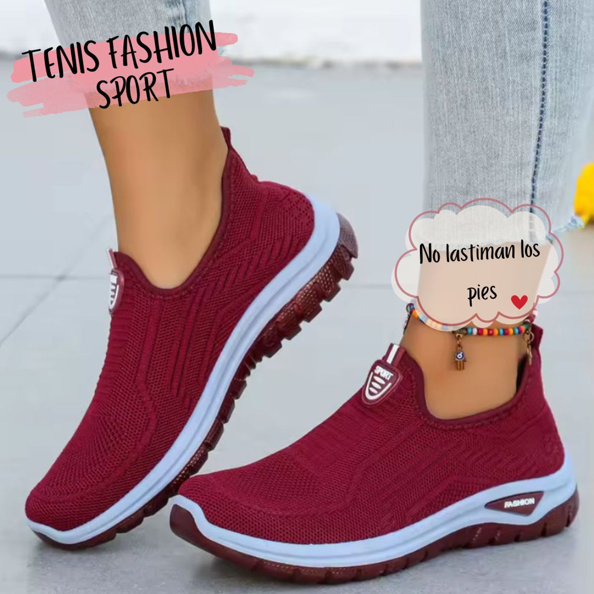 SPORT - Tenis Mujer Livianos Suaves Sin Cordones Fashion Sport