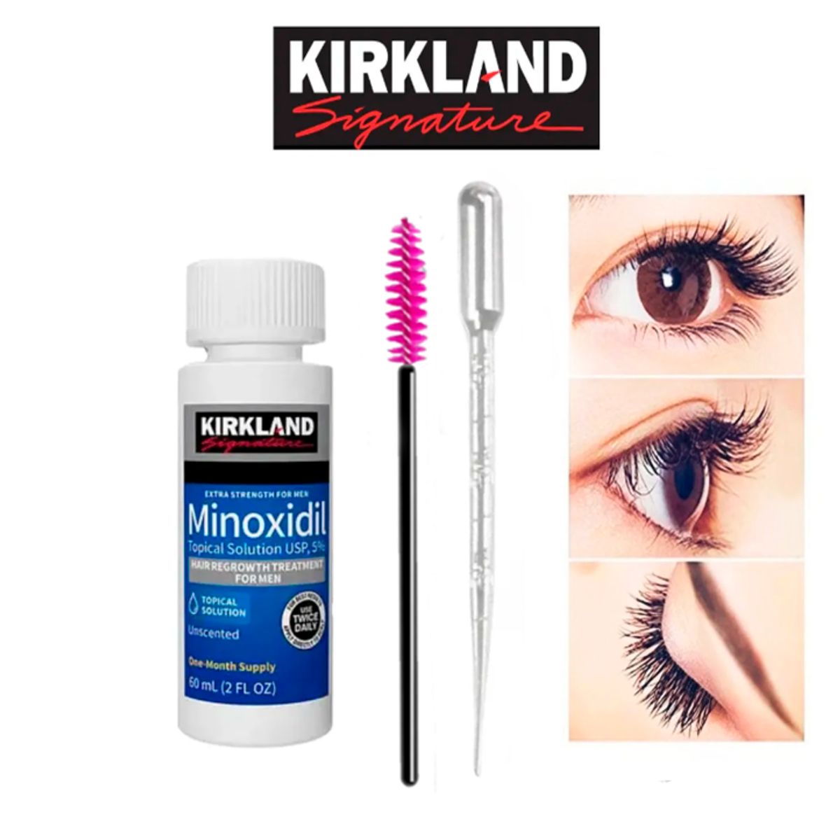 USA - Minoxidil kirkland  5%  - 1 Unidad cejas y pestañas