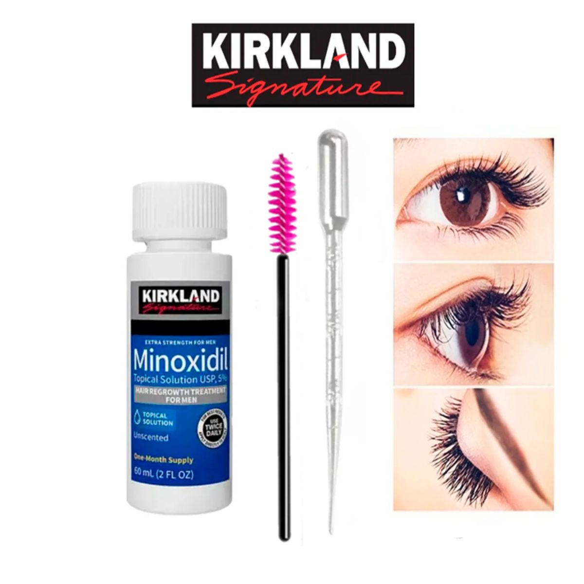 USA - Minoxidil kirkland  5%  - 1 Unidad cejas y pestañas