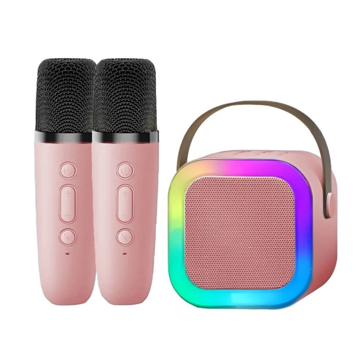 ZHOPI CO - Parlante Karaoke Inalambrico LED Con 2 Microfonos Bluetooth