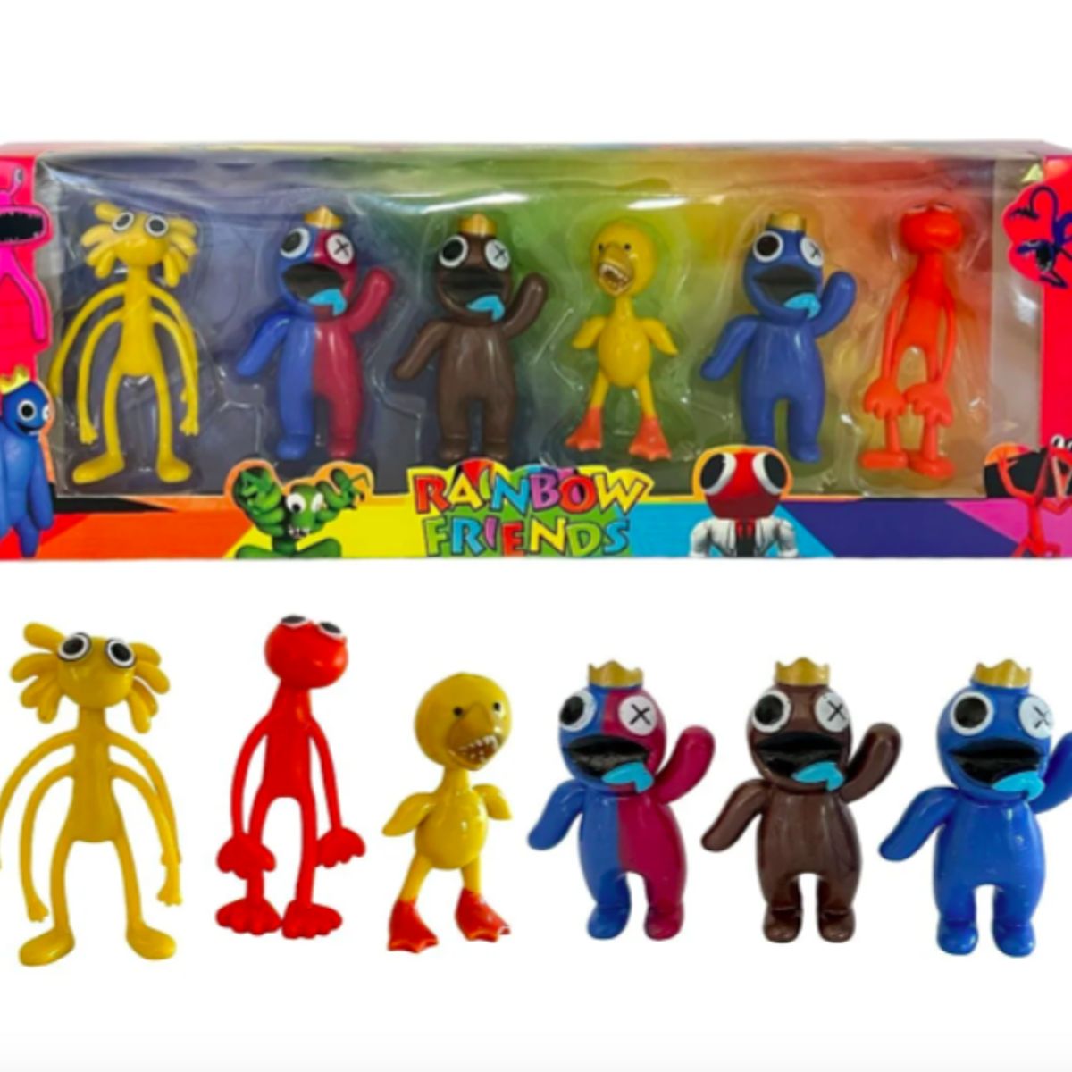 GENERICO - Muñecos Set Blíster Juguetes rainbow friends x6 personajes