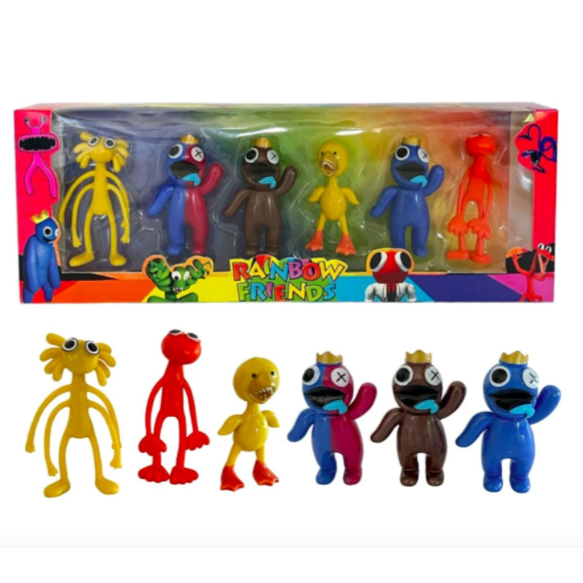 GENERICO - Muñecos Set Blíster Juguetes rainbow friends x6 personajes
