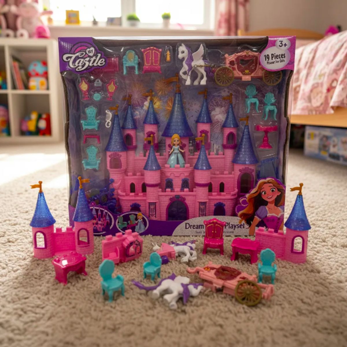 GENERICO - casa muñecas Castillo Reina Unicornio Accesorios Muebles Juguete Niñas