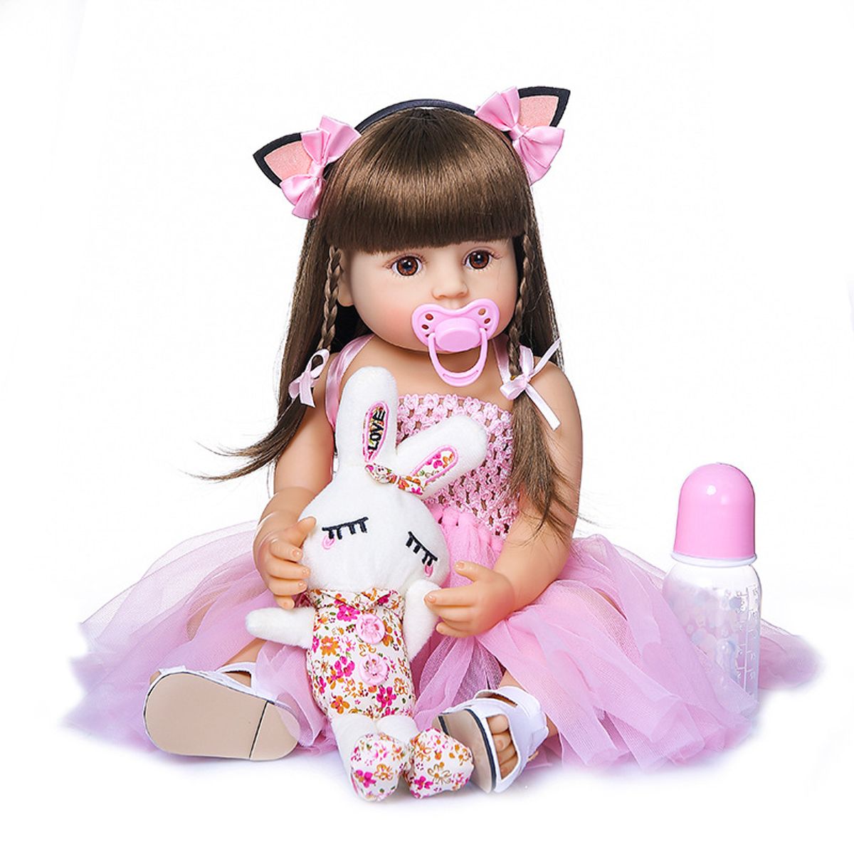 LA MUÑECA - MUÑECA REALISTA EN SILICONA REGALO PARA NIÑAS CON ACESSORIOS