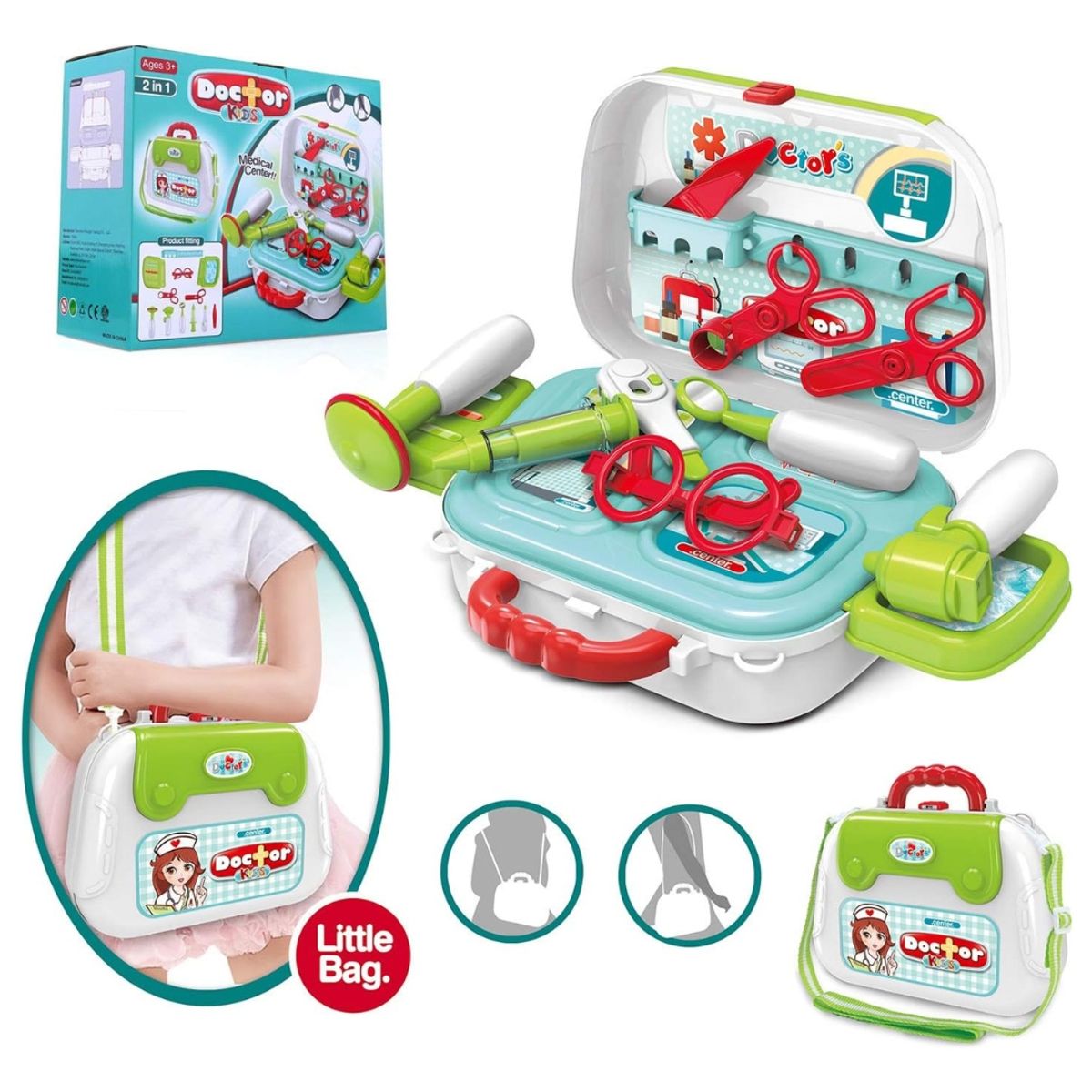 GENERICO - Kit Médico Para Niños De 20 Piezas Set De Rol Educativo Para Niños y Niñas +3 Años