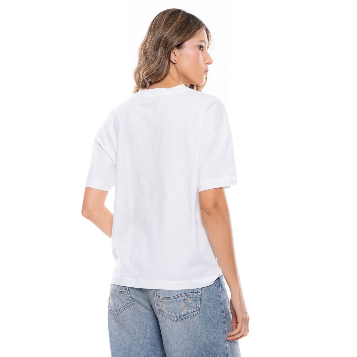 COLOR BLUE - Camiseta Manga Corta Con Estampado Texano