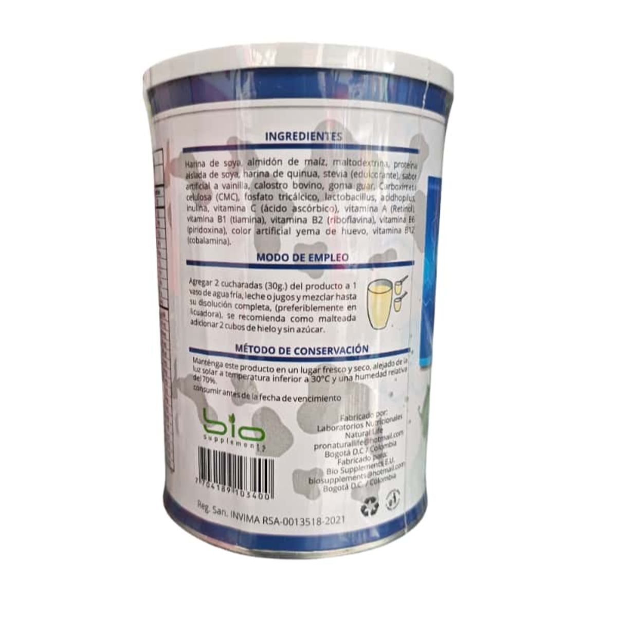 NATURAL FRESHLY - ALIMENTO EN POLVO CON VITAMINAS Y CALOSTRO BOVINO X 600 G.