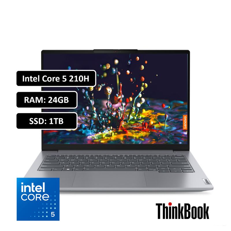 LENOVO - PORTATIL THINKBOOK INTEL CORE 5 210H RAM 24GB DDR5/SSD 1TB M.2/WIN 11 PRO