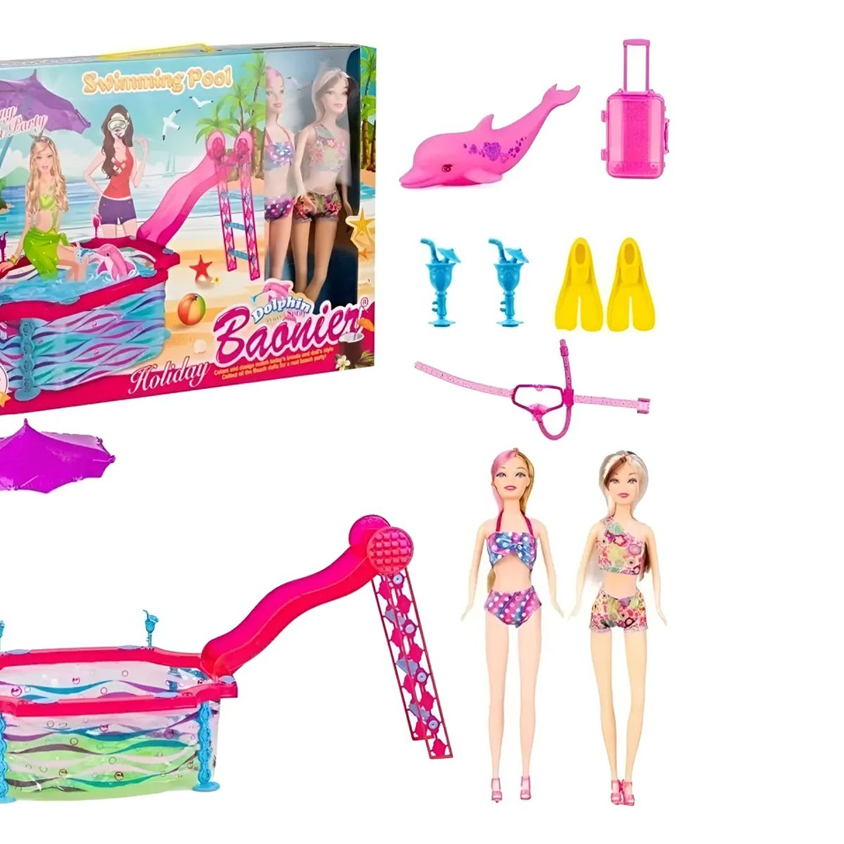 GENERICO - Juguete Piscina Muñecas Tobogan Deslizadero Niñas Infantil