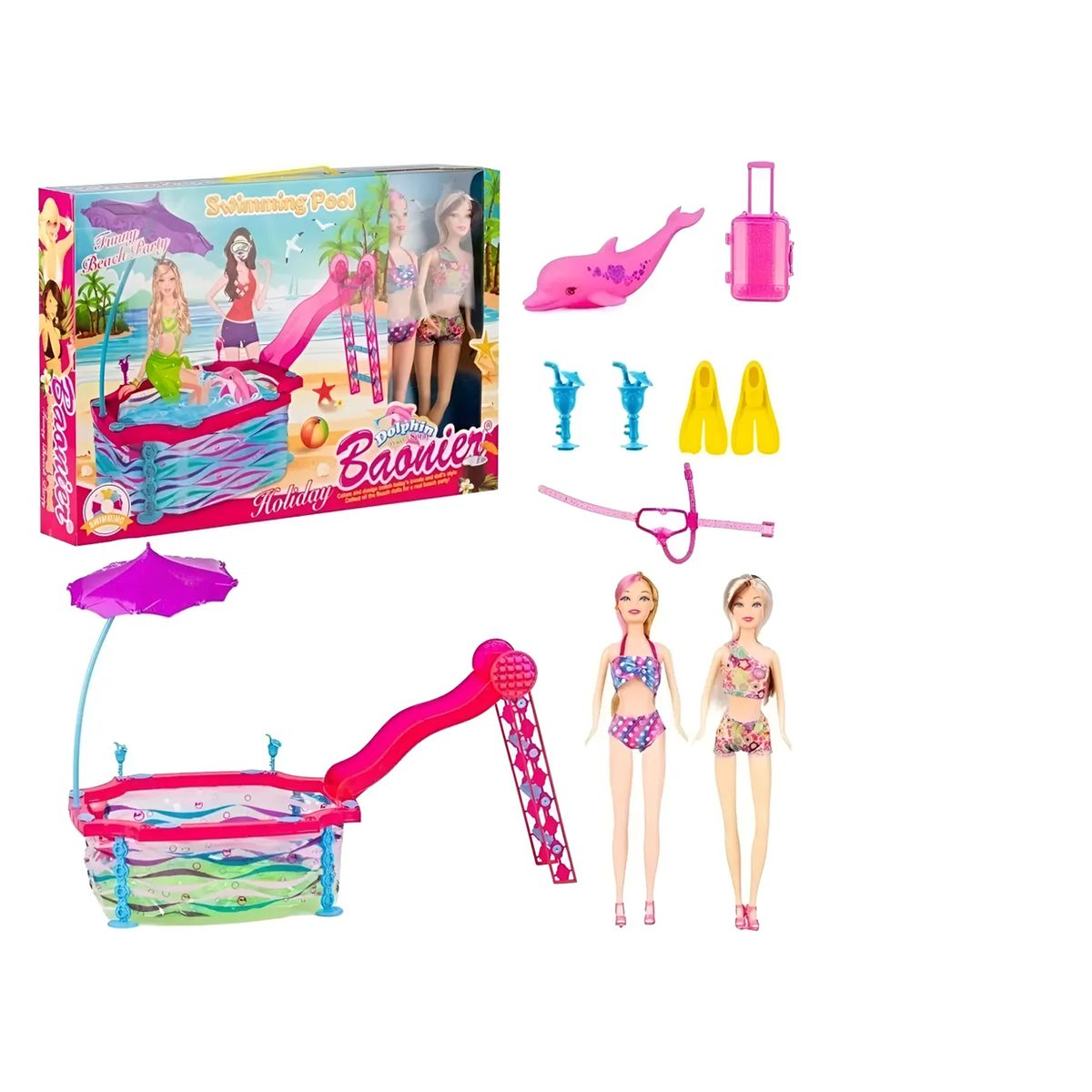 GENERICO - Juguete Piscina Muñecas Tobogan Deslizadero Niñas Infantil