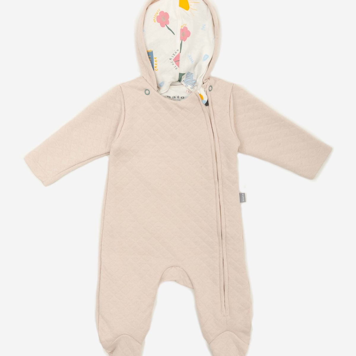 NATO - Talego Colección La Magia de Ser pijama color crudo con capota removible y forro estampado de helados en interior