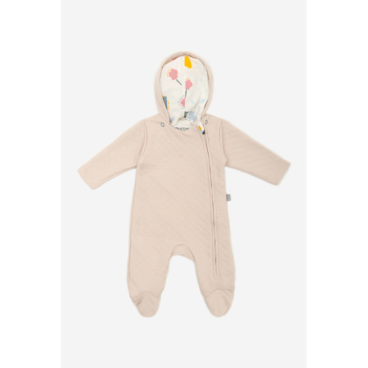 NATO - Talego Colección La Magia de Ser pijama color crudo con capota removible y forro estampado de helados en interior