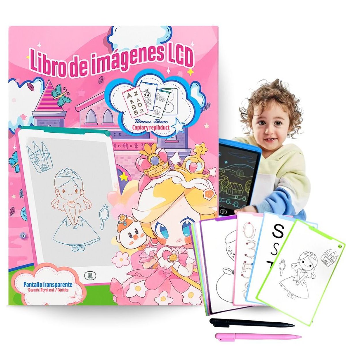 GENERICO - Tableta Mágica Libro Educativo Lcd Para Niños + Plantillas