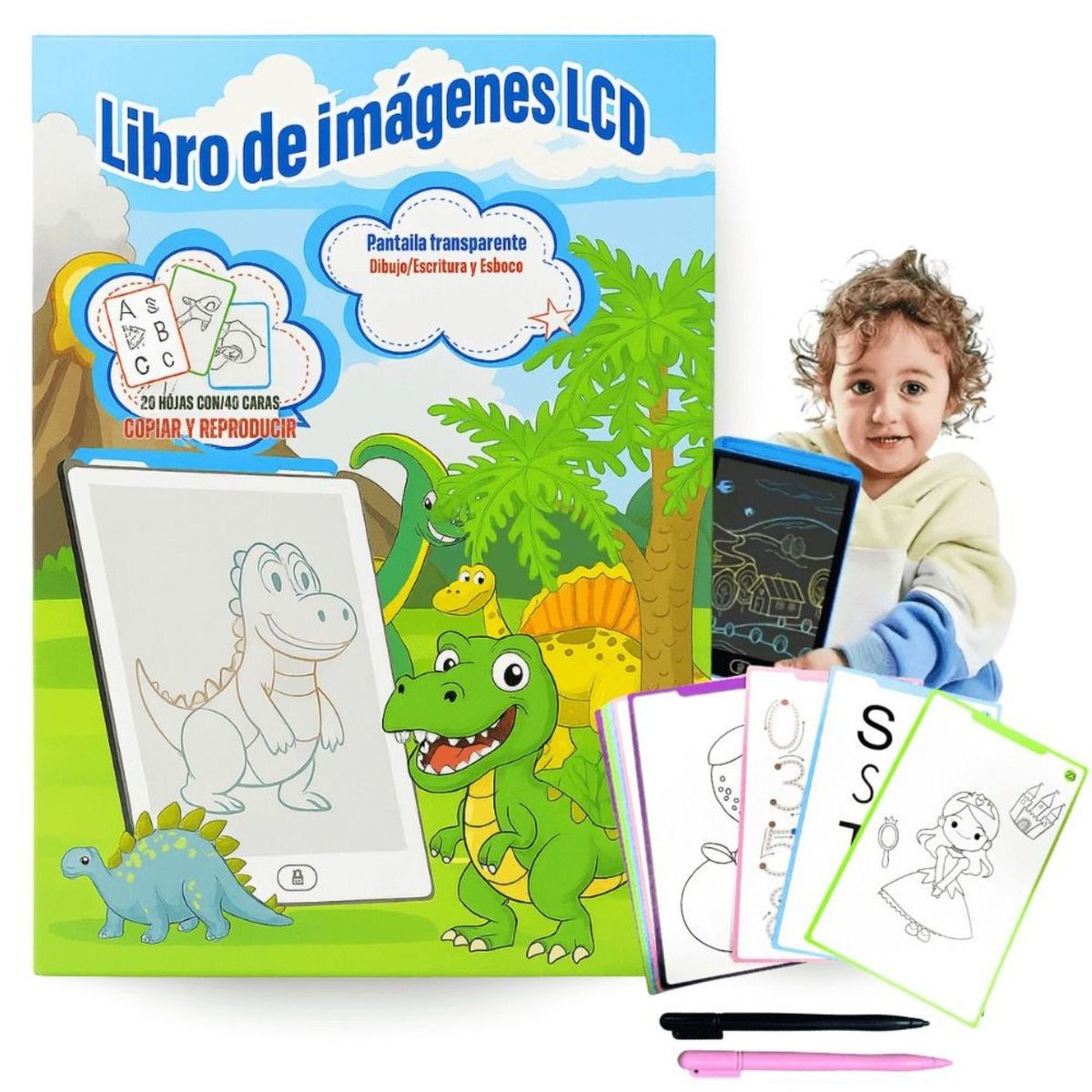 COLME TECHNOLOGY HOME - Tableta Mágica Libro Educativo Lcd Para Niños + Plantillas