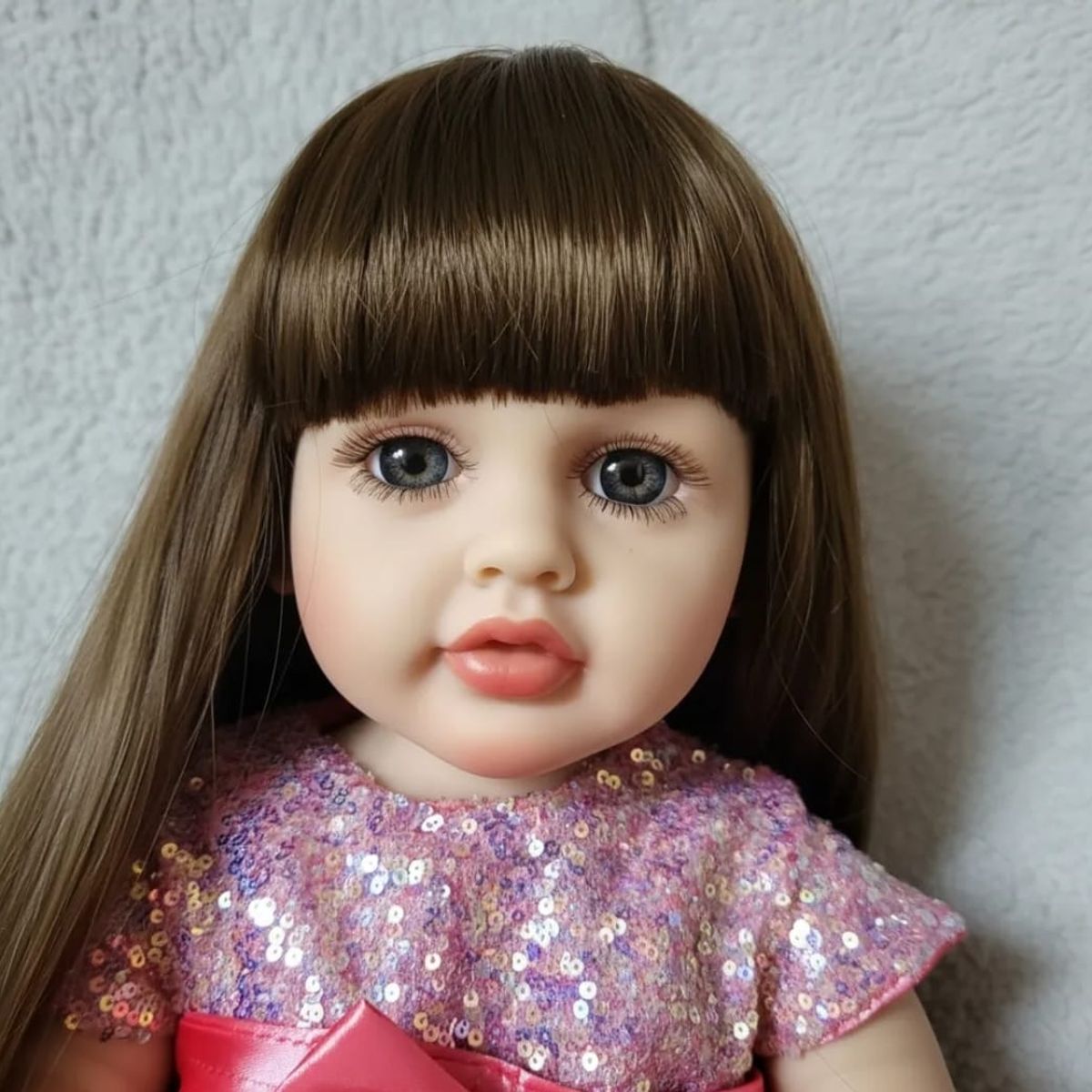 GENERICO - Muñeca Reborn Cabello Oscuro Realista Con Sonido Mide 55cm