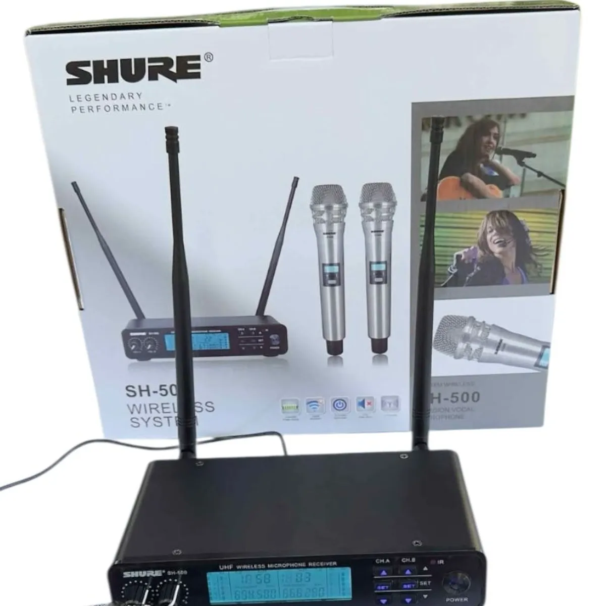 SHURE - Microfono Inalambrico Shure Sh500 Doble KSM8 UHF