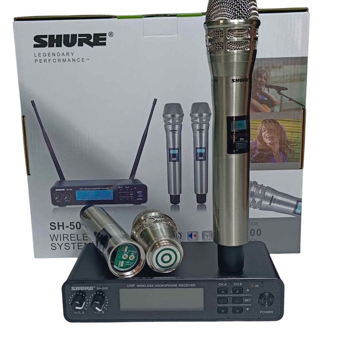 SHURE - Microfono Inalambrico Shure Sh500 Doble KSM8 UHF