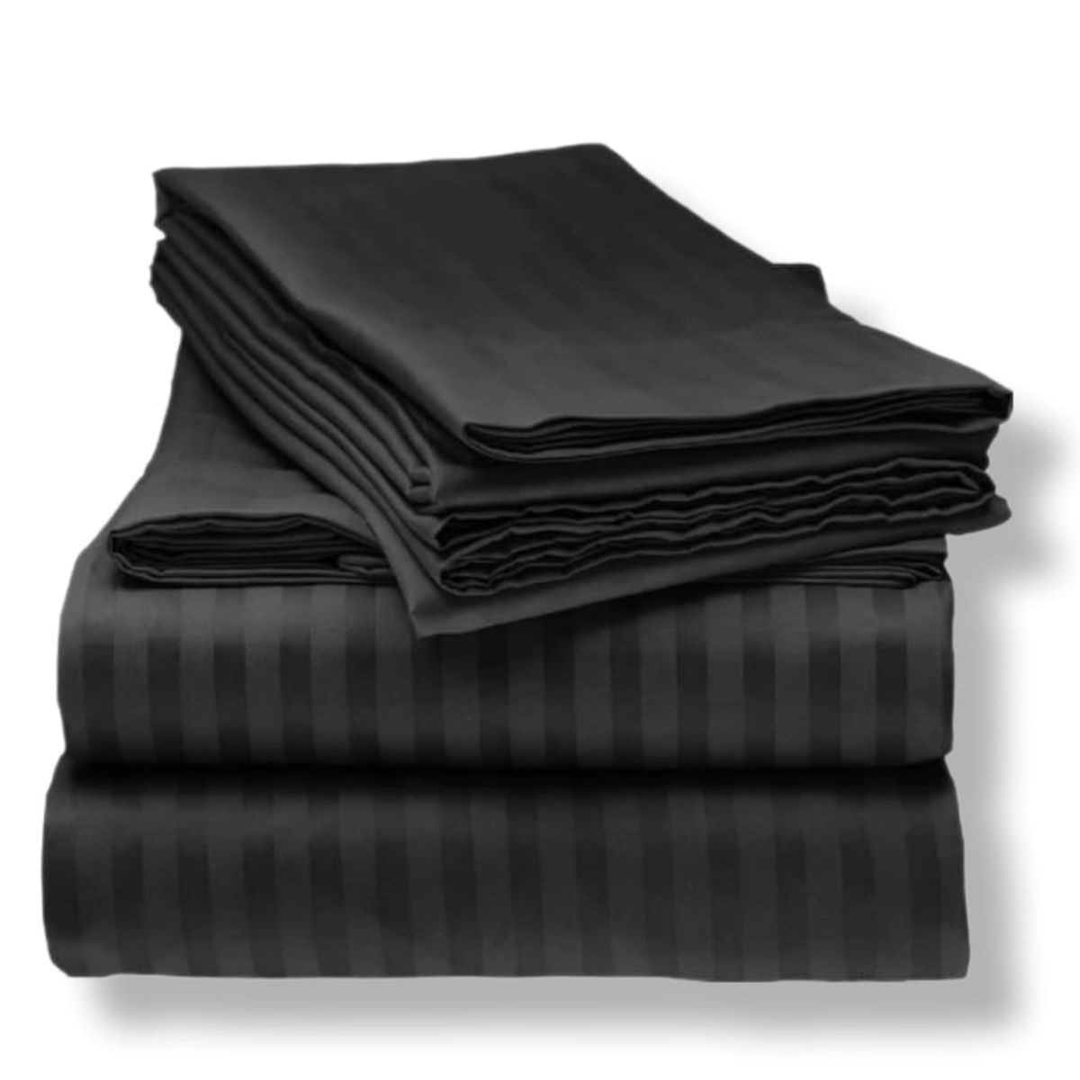 GENERICO - Juego de Sábanas Unicolor Color Negro