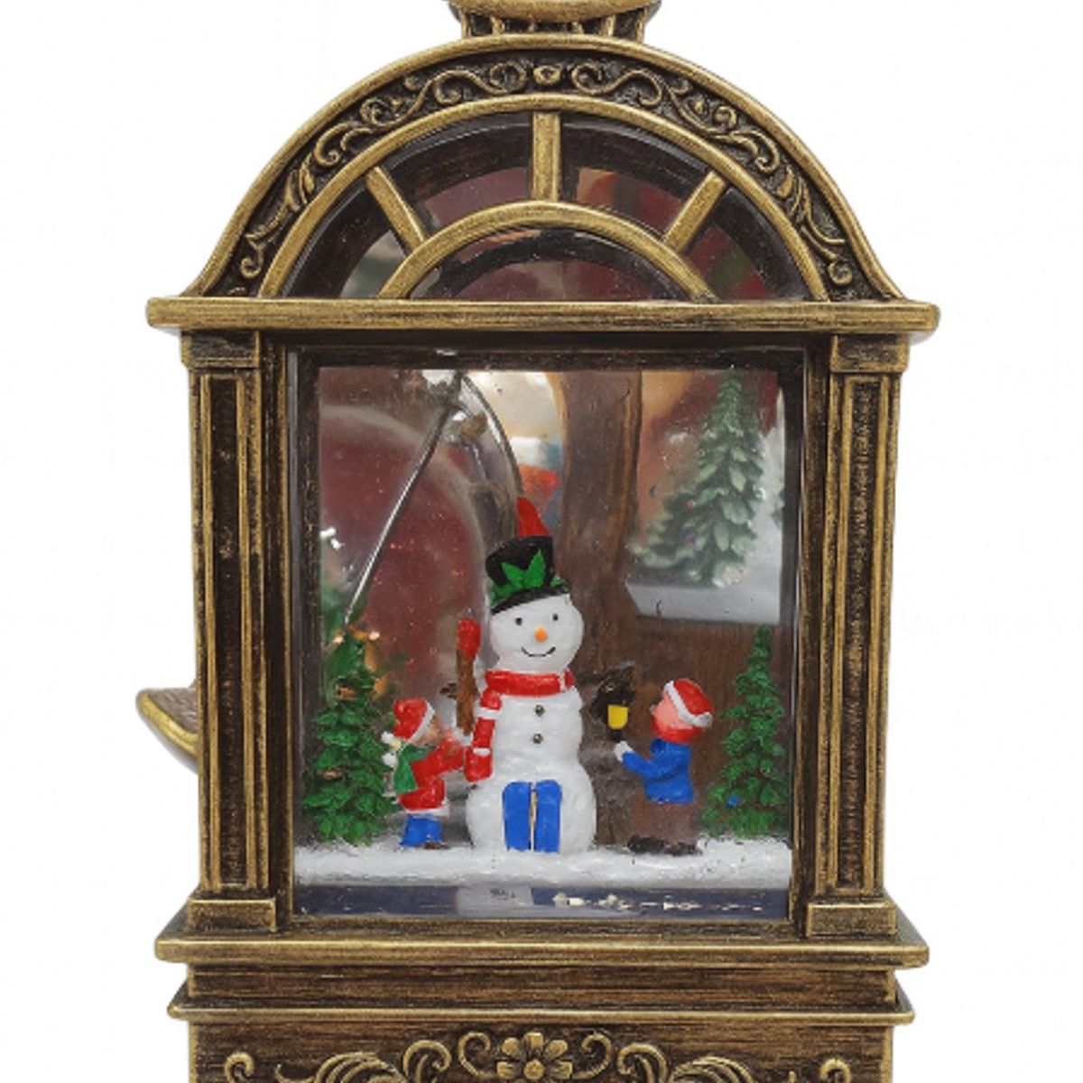 GENERICO - Farol Navideño Decorativo con Muñeco de Nieve y Luz Con Efecto Nieve, Adorno Navideño Elegante 18