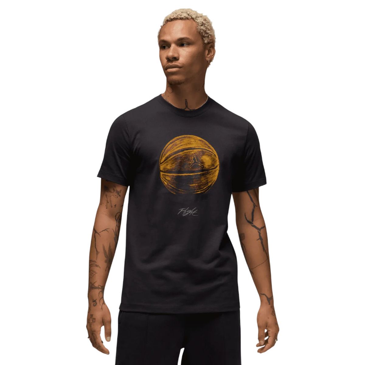 NIKE - Camiseta Nike M J Brand Bball Ss Crew Rgn Hombre-Negro