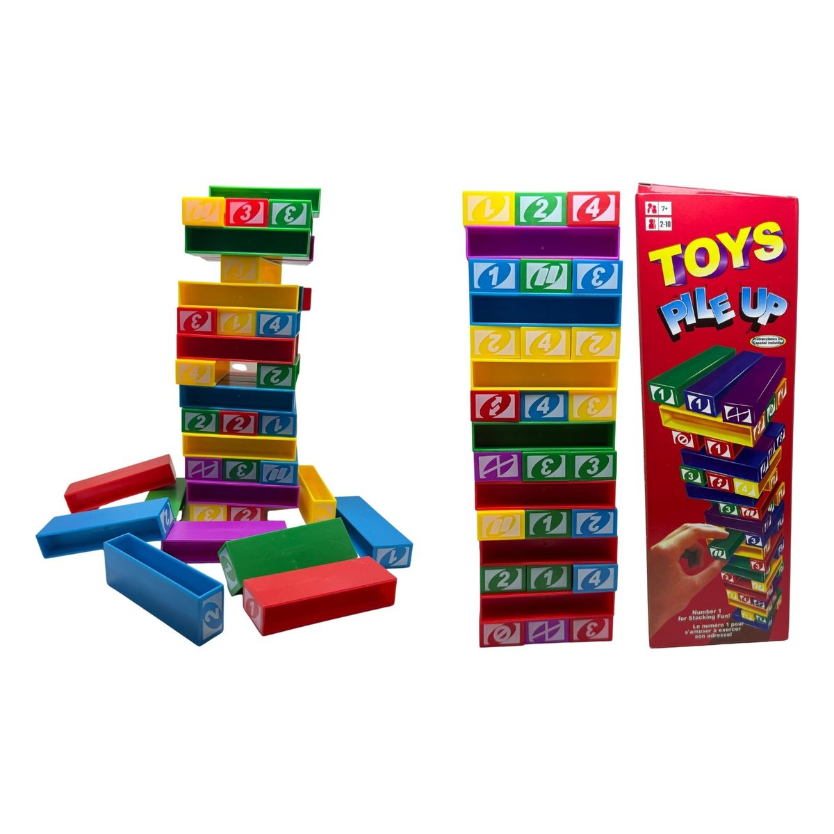 MAZUGI - Jenga de colores UNO Tipo Jenga Juego de Mesa Niños Plástico