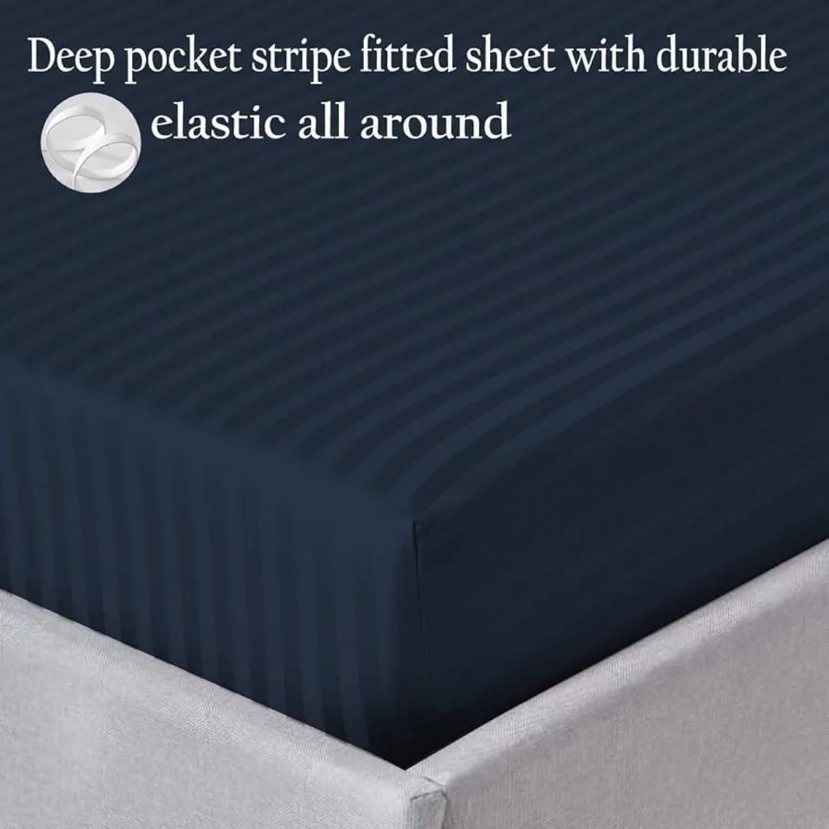 GENERICO - Juego de Sábanas Unicolor Color Azul Oscuro