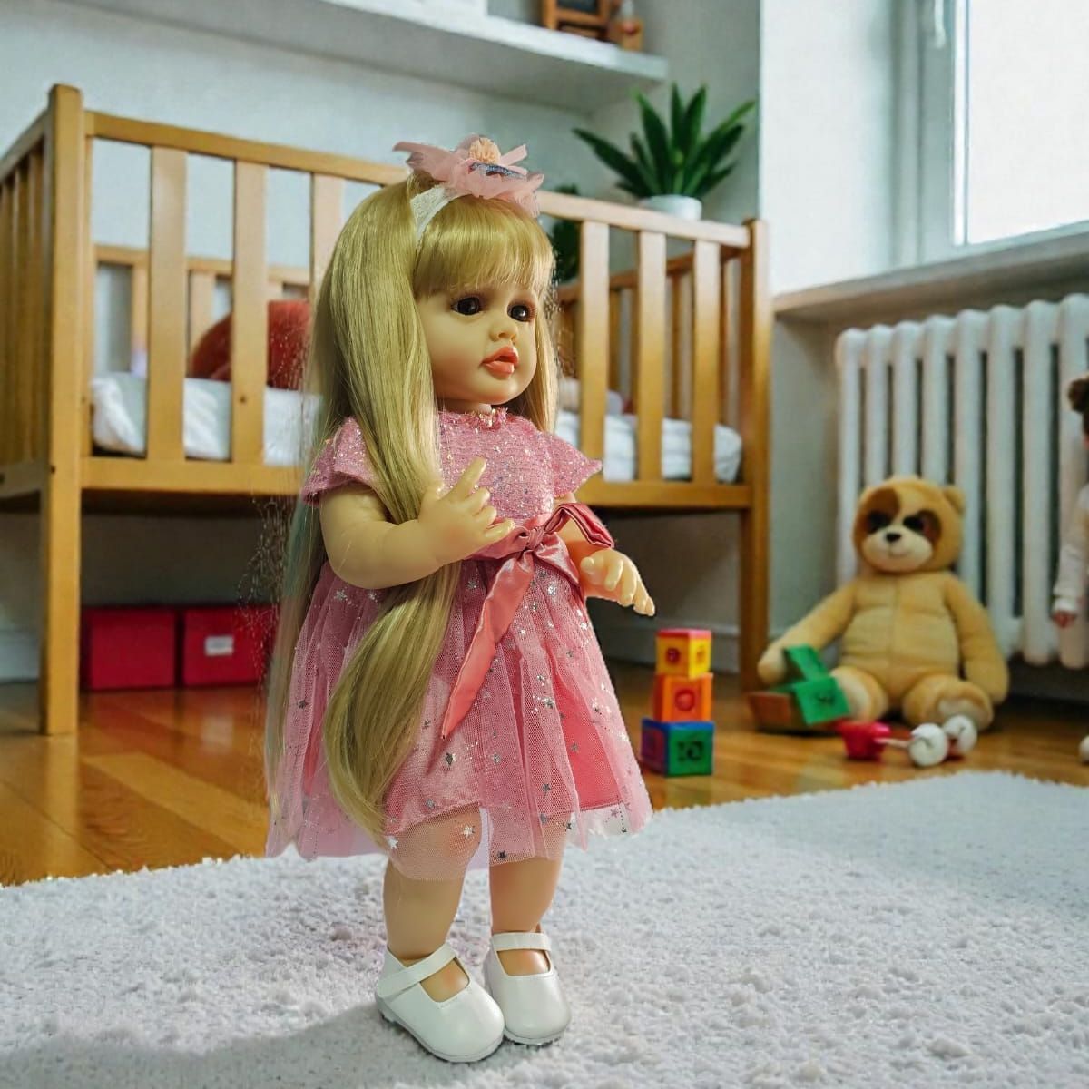 GENERICO - Muñeca realista con sonido 55 cm,interactua juguete niñas