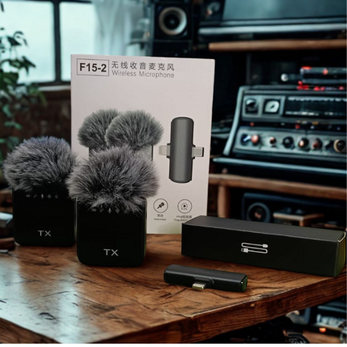 GENERICO - Micrófono Inalámbrico Tipo Solapa 2 Micrófonos Y Receptor